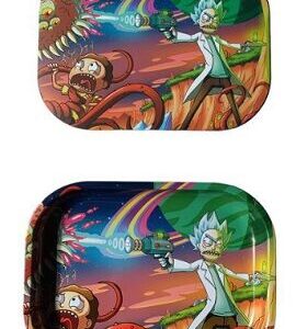 BANDEJA METÁLICA PEQUEÑA CON TAPA RICK AND MORTY LASER GUN 18X14CM