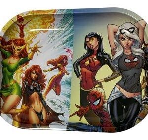 BANDEJA METÁLICA PEQUEÑA HEROINAS MARVEL 18X14CM