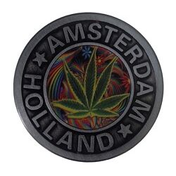 GRINDER METALICO AMSTERDAM HOLLAND 40MM 3 PARTES (COLORES/HOJA VERDE8)
