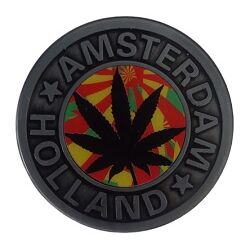 GRINDER METALICO AMSTERDAM HOLLAND 40MM 4 PARTES (JAMAICA/HOJA NEGRA5)