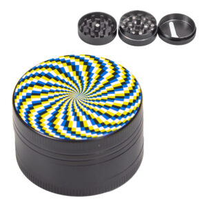 GRINDER METAL PSICODELIA 40MM 3PARTES (PIXEL AZUL-AMARILLO1)