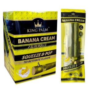 DISPLAY KING PALM 2 SLIM  ROLLS BANANA CREAM 20 UNID