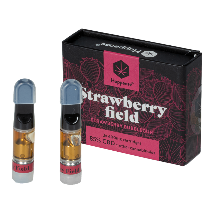 HAPPEASE RECAMBIO VAPEADOR CBD RECARGABLE "STRAWBERRY FIELD" STRAWBERRY BUBBLE GUM(2UD)