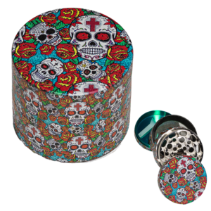 GRINDER METAL CALAVERA ROSAS ROJAS 50MM 4P