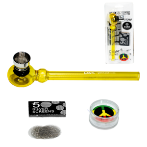 PIPA CRISTAL AMARILLO 140MM + GRINDER 30MM + REJILLA