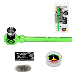 PIPA CRISTAL VERDE 140MM + GRINDER 30MM + REJILLA