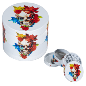 GRINDER METAL BLANCO CALAVERA HOJAS 40MM 4PARTES