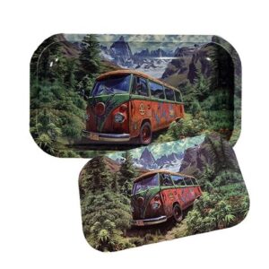 BANDEJA METALICA + TAPA HIPPIE VAN (27X16CM)