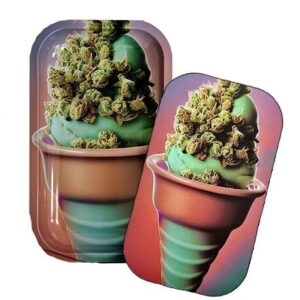 BANDEJA METALICA + TAPA ICE CREAM WEED (27X16CM)