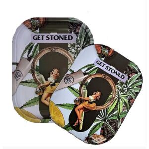 BANDEJA METALICA + TAPA GIRL STONED (18X14CM)
