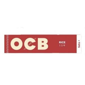 OCB RICE 1 1/4 + TIPS (PAPEL DE ARROZ) (25LIBRILLOS/50PAPEL)