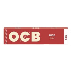OCB RICE KING SIZE SLIM + TIPS (PAPEL DE ARROZ) (32LIBRILLOS/32PAPEL)