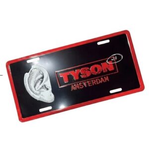 TYSON 2.0 - MATRÍCULA METAL PEQUEÑA "TYSON - AMSTERDAM" (15X7.5CM)