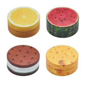 CHAMP HIGH GRINDER METAL "YUMMY1 - DESSERTS" 2 PARTES 50MM (ESTAMPADOS SEGÚN DISPONIBILIDAD)